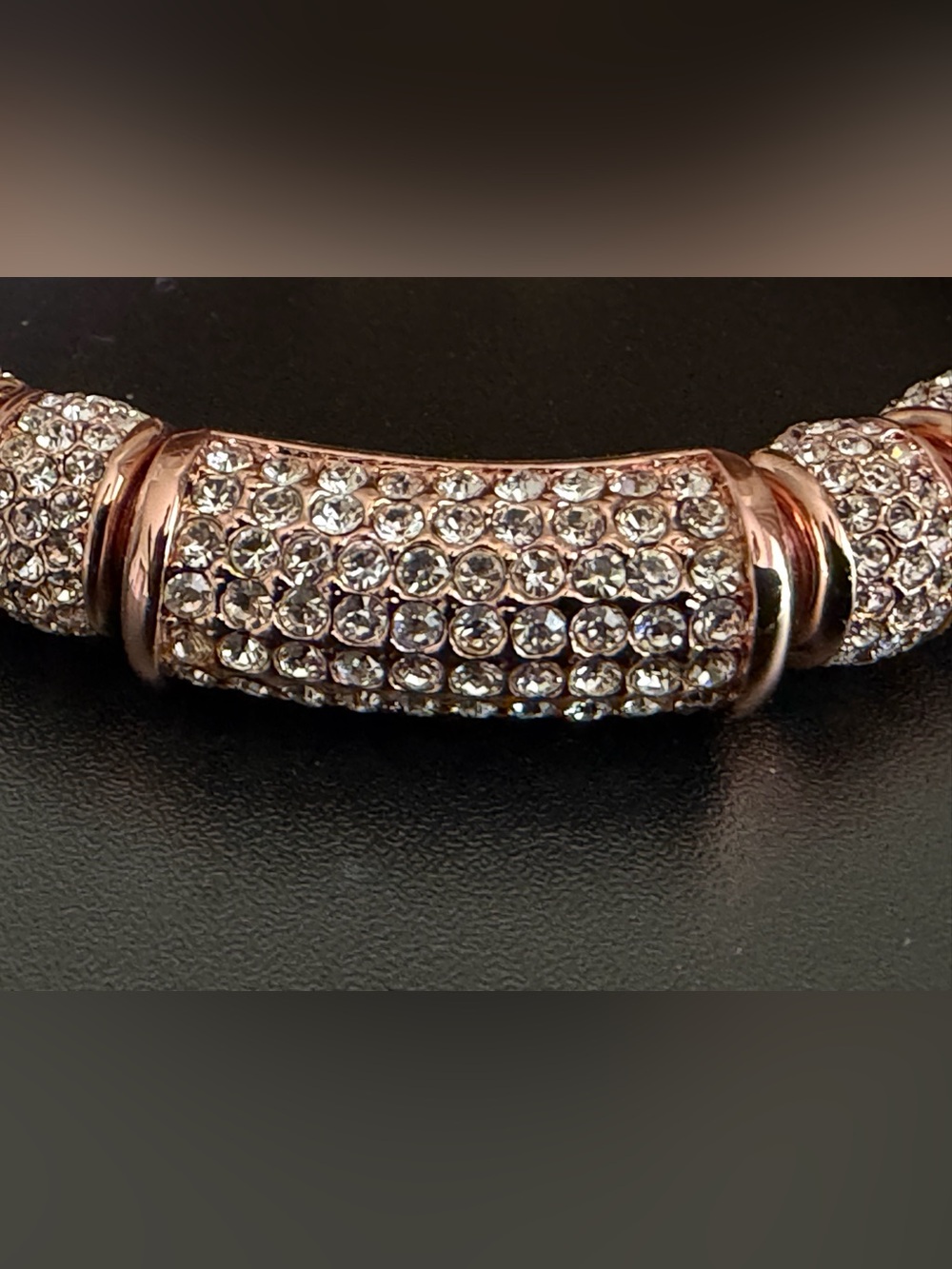 JOAN BOYCE "EDGY CHIC" CORD BRACELET WITH CRYSTAL PAVE STATIONS